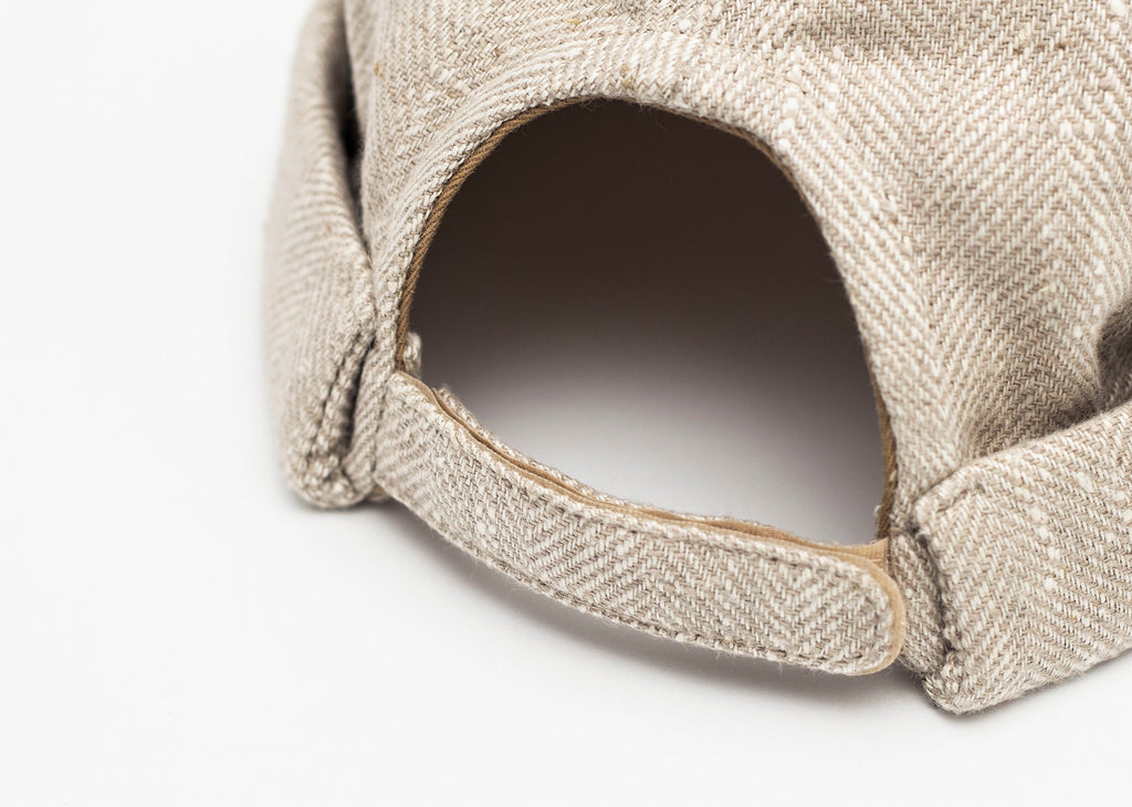 Handcrafted linen docker cap with pencil holder