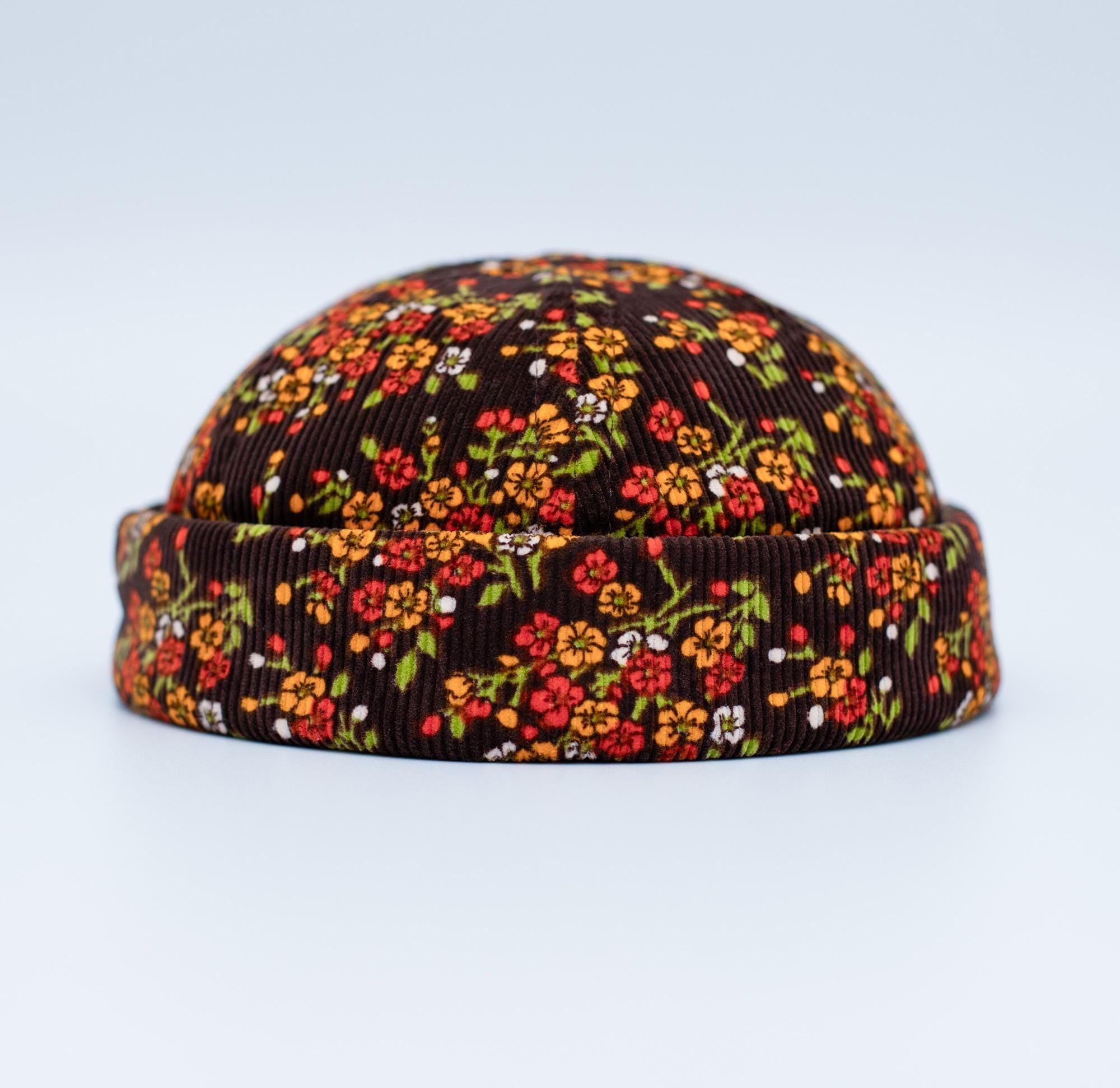 Vintage Style Corduroy Docker Cap with pencil holder