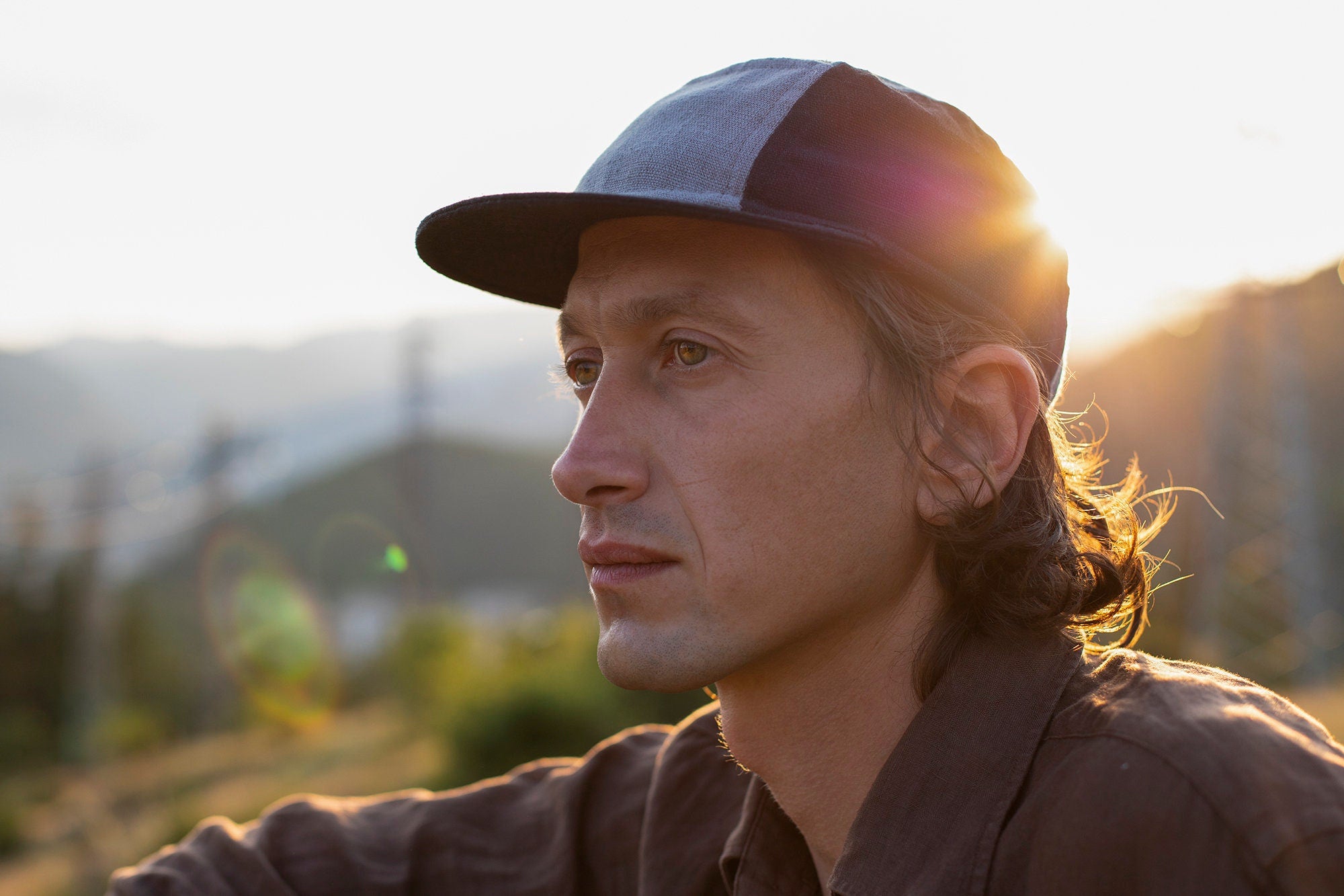 Handcrafted linen 5-panel cap