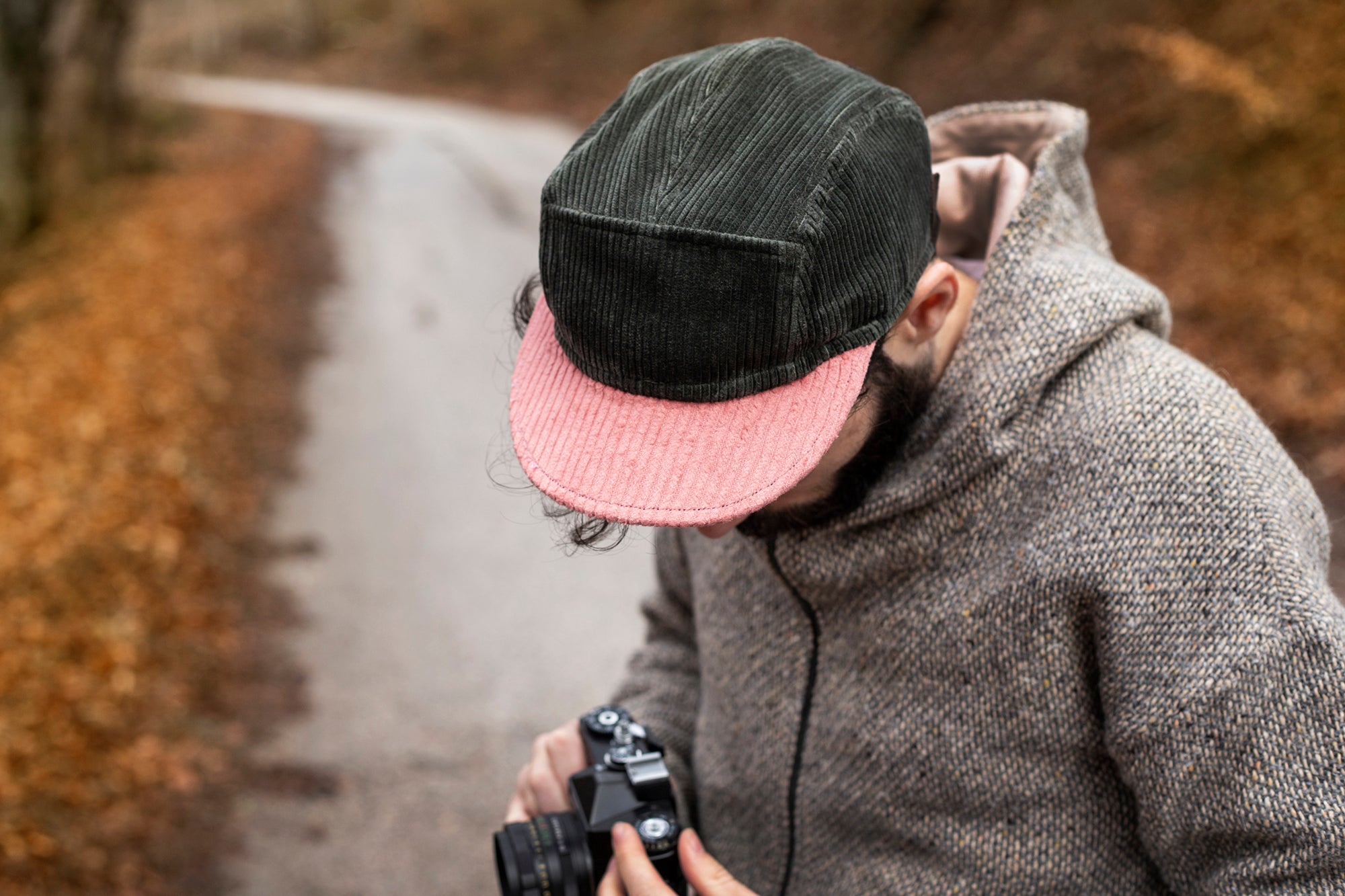 Handcrafted 5-panel cap with soft brim
