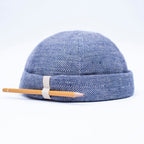 Handcrafted linen docker cap with pencil holder