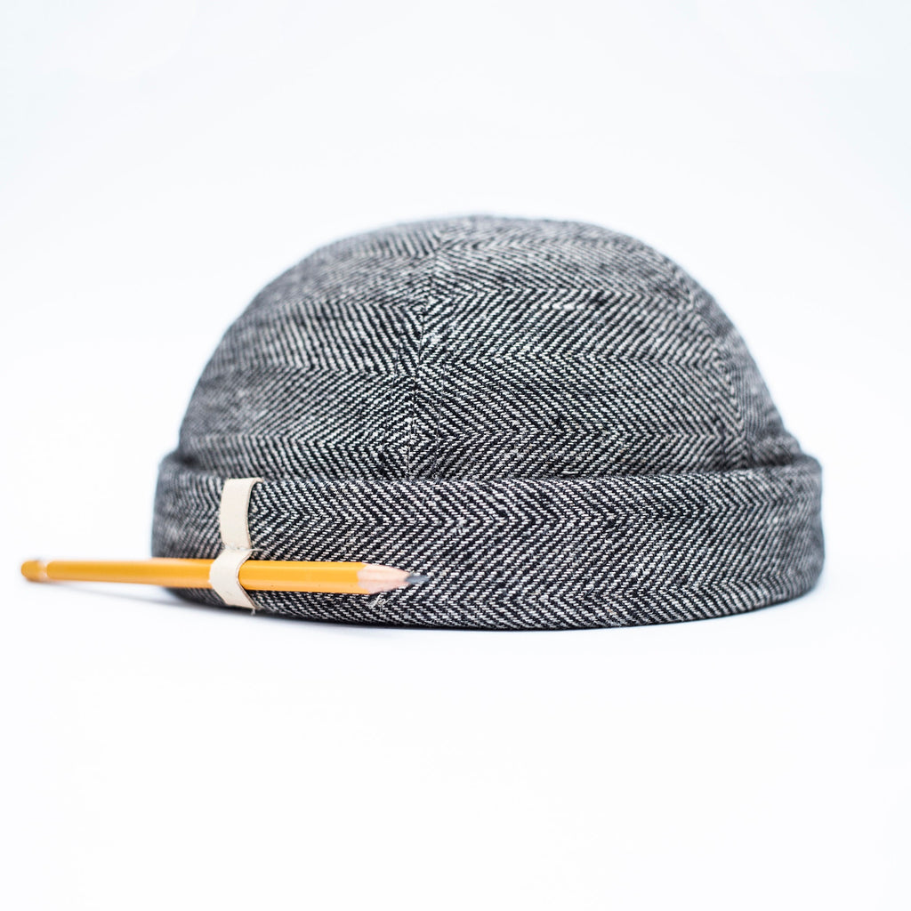 Handcrafted linen docker cap with pencil holder