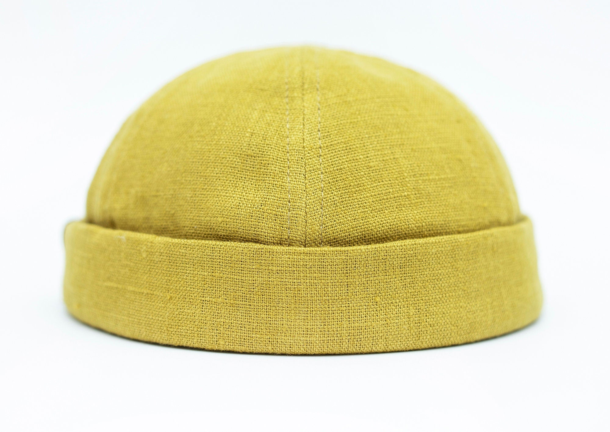 Handcrafted linen docker cap with pencil holder