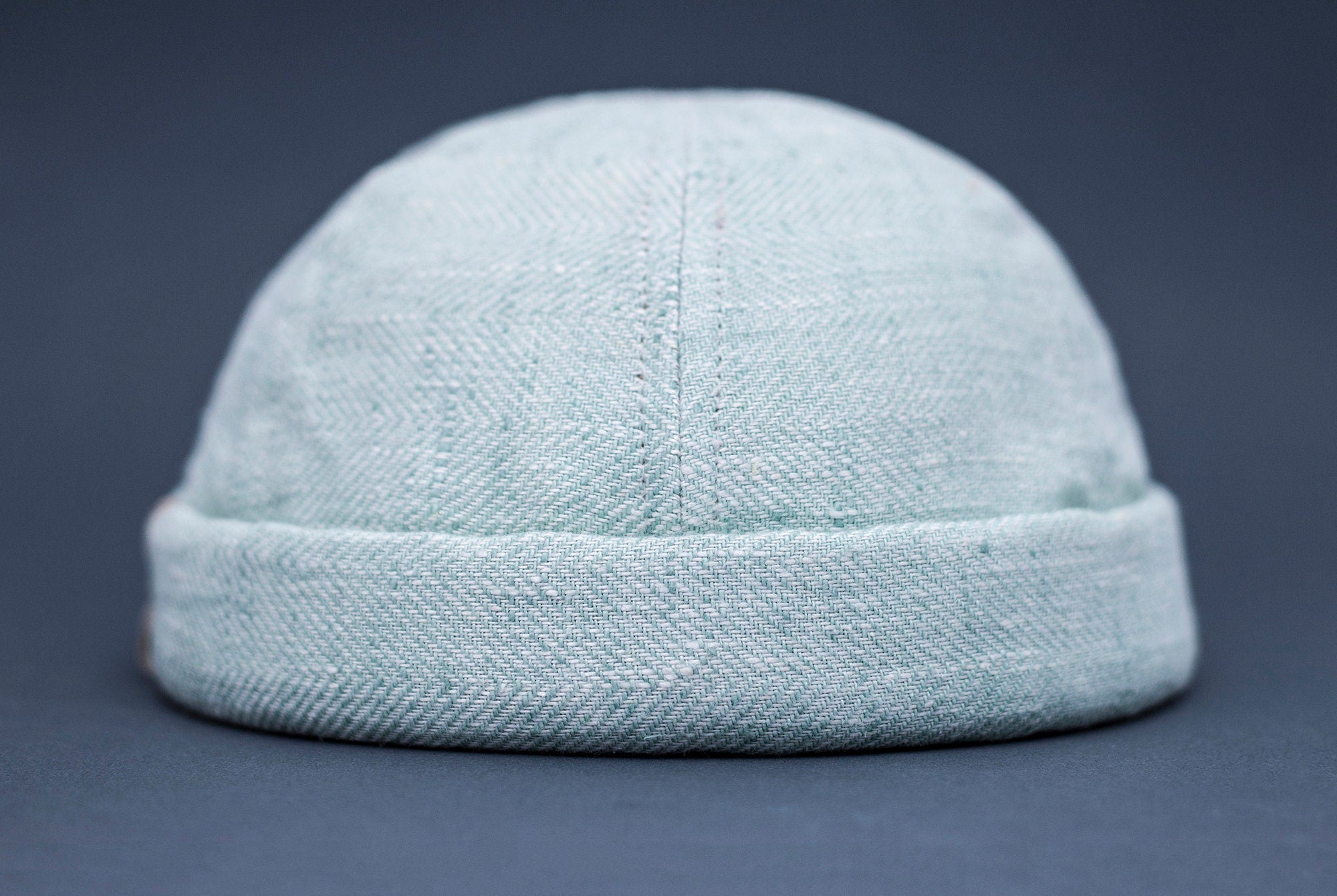 Handcrafted linen docker cap with pencil holder