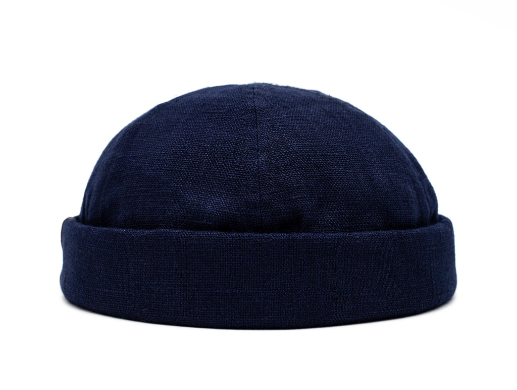 Handcrafted linen docker cap with pencil holder