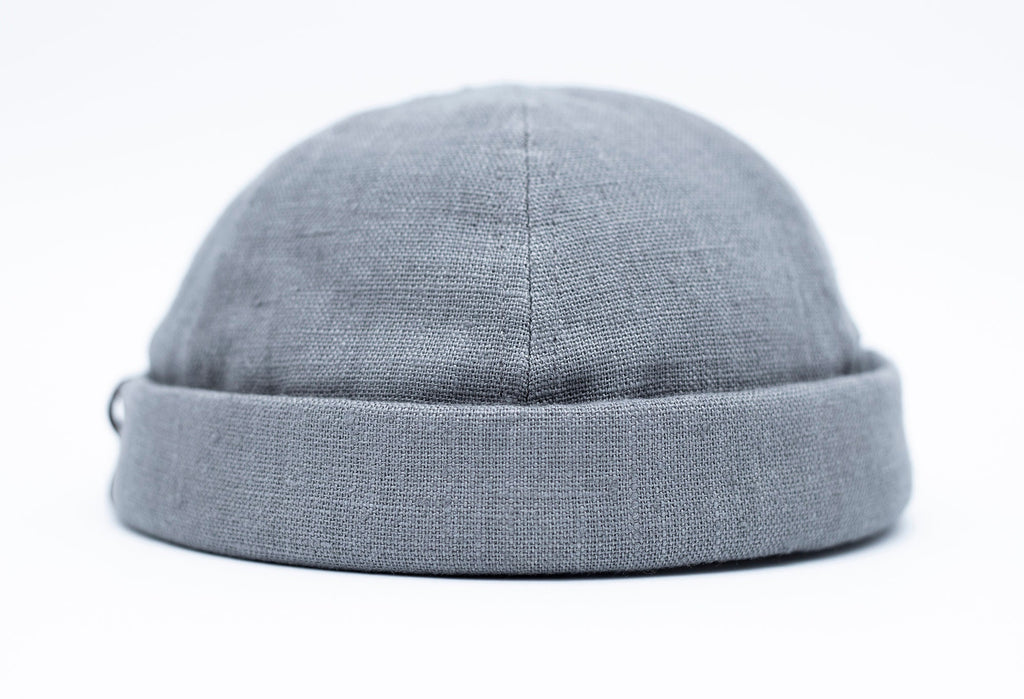 Handcrafted linen docker cap with pencil holder