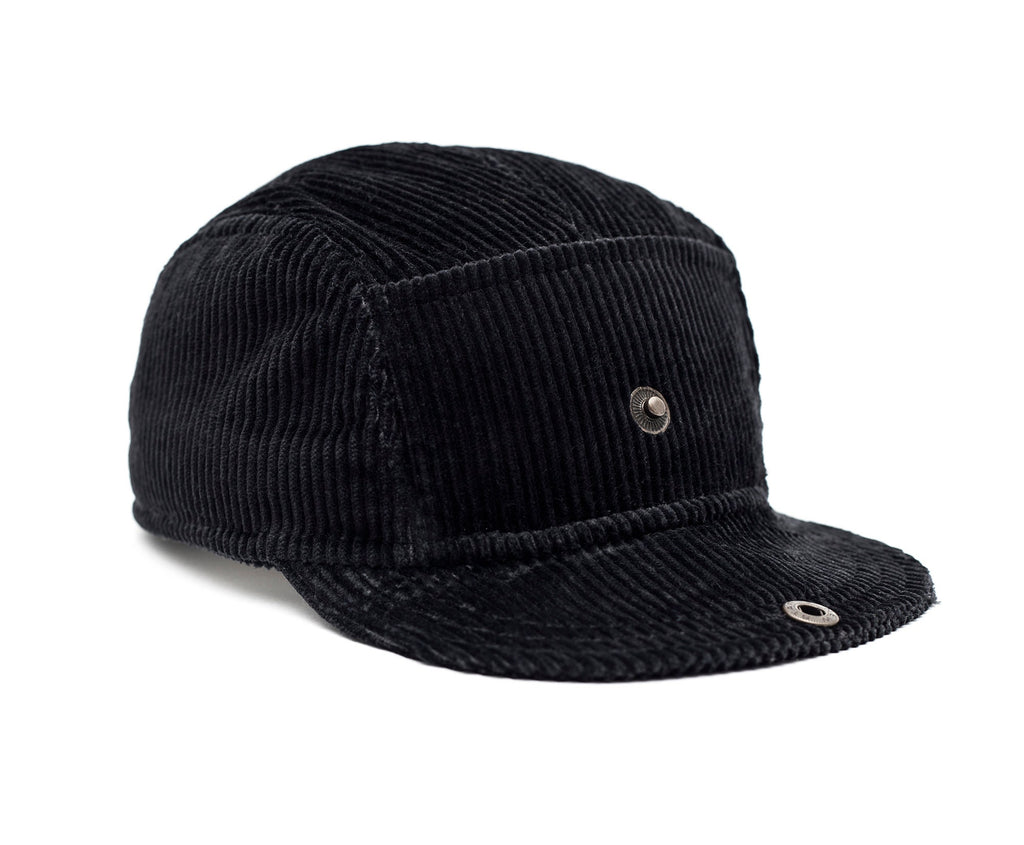 Handcrafted 5 panel cap with soft, flip up brim