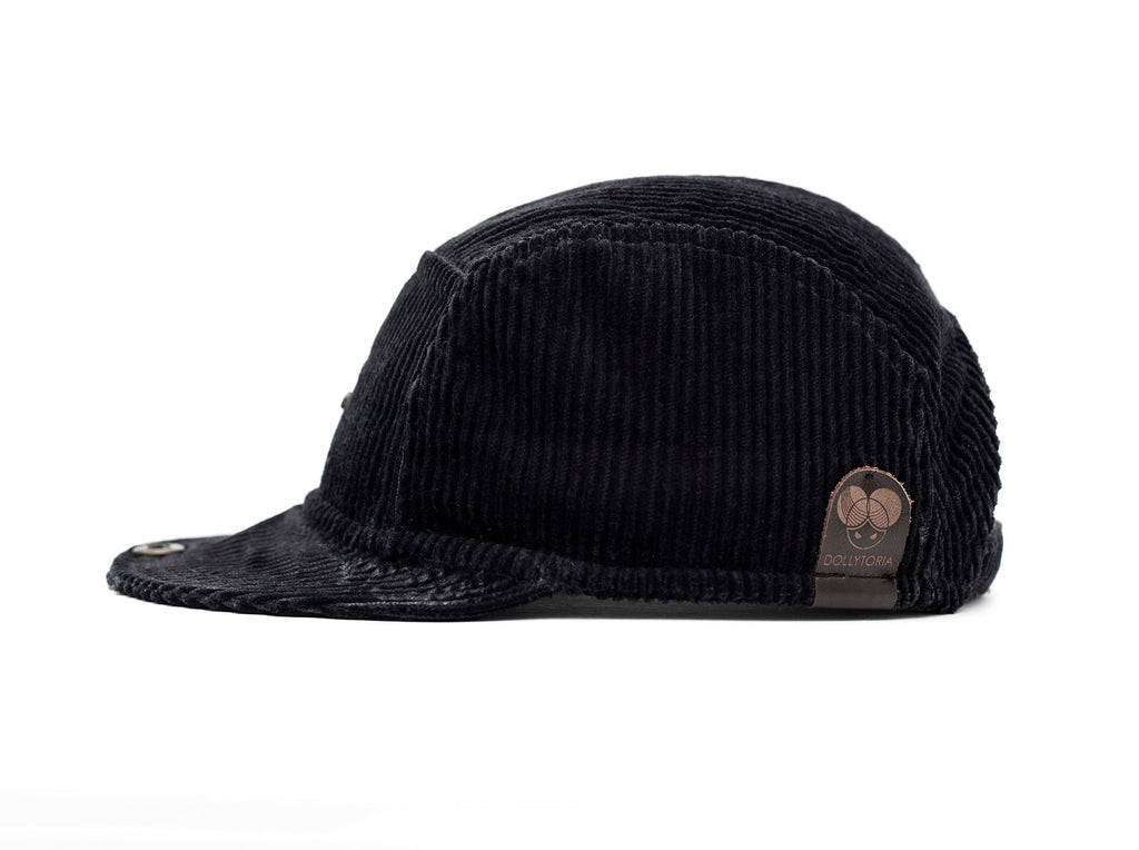 Handcrafted 5 panel cap with soft, flip up brim