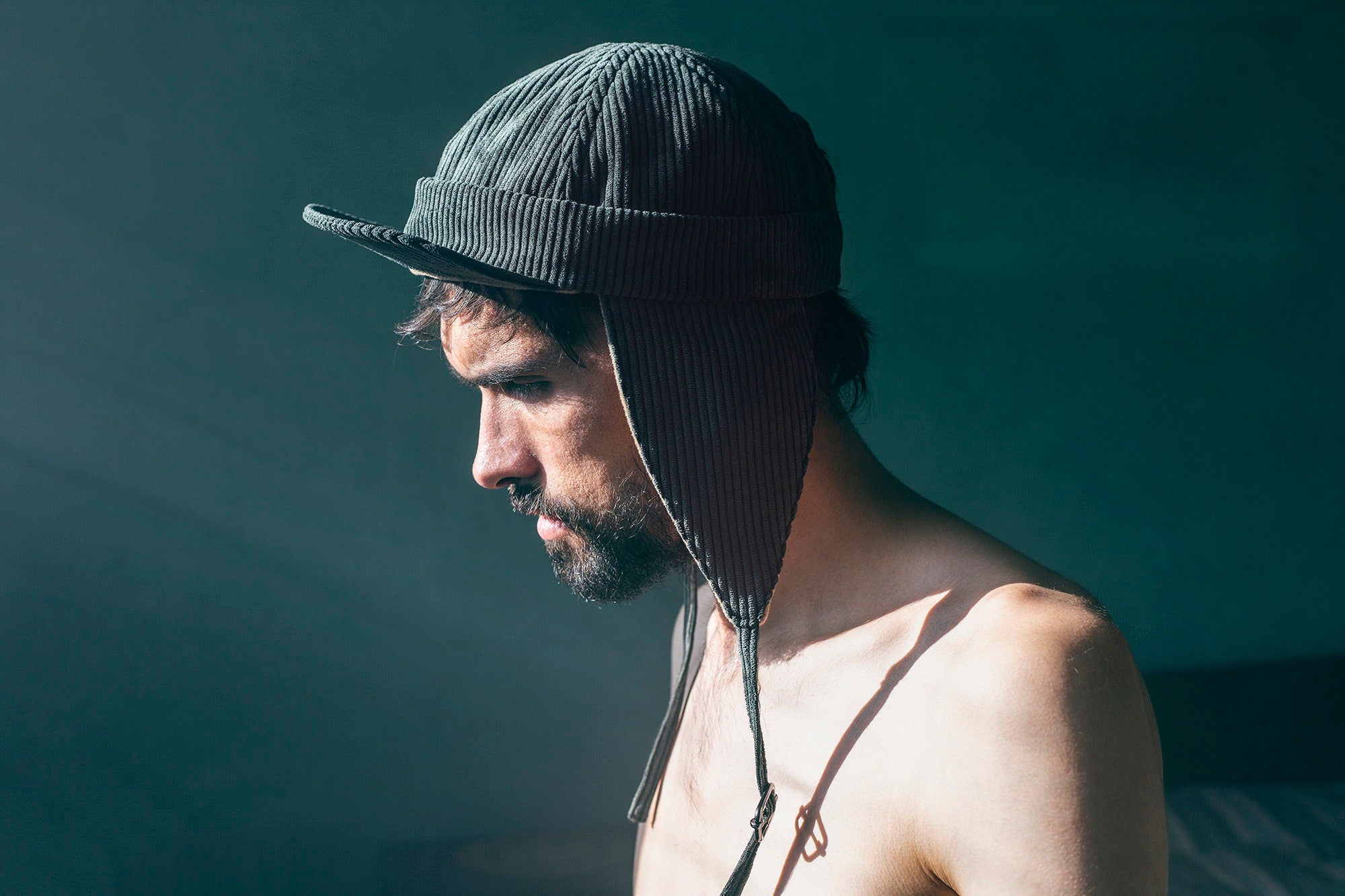 Handcrafted Corduroy Docker hat with Earflaps