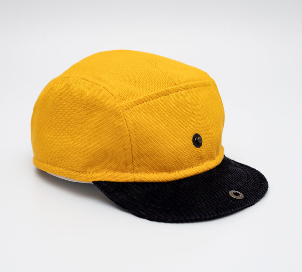 Handcrafted 5 Panel cap with soft, flip up brim