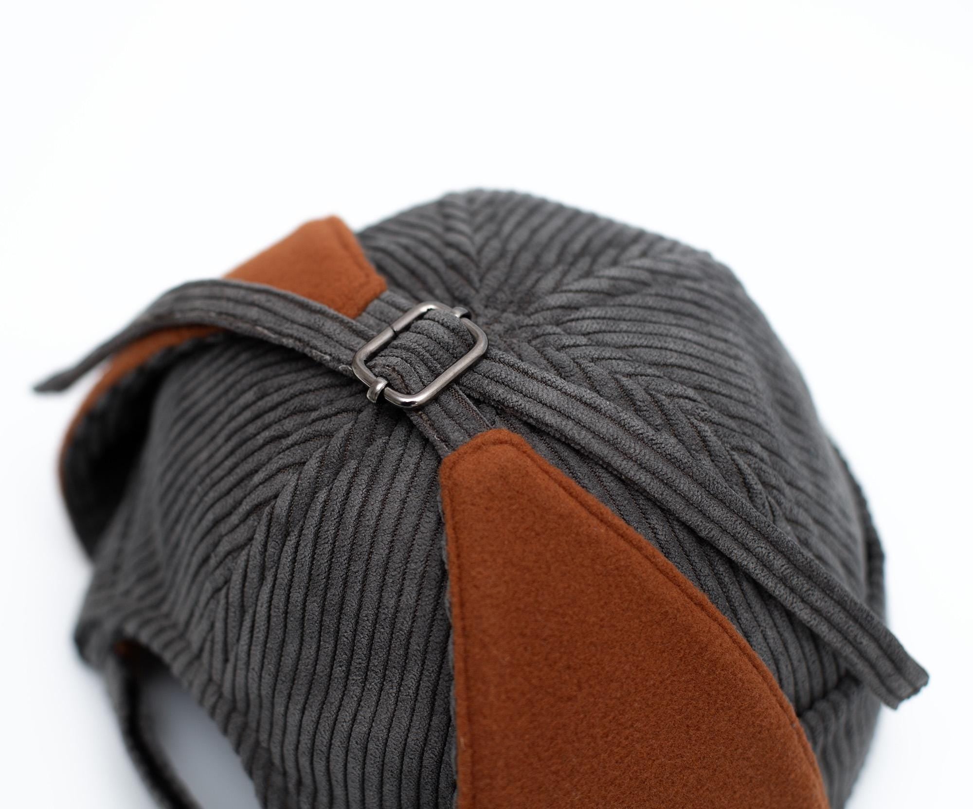 Handcrafted Corduroy Docker hat with Earflaps