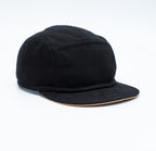 Handcrafted 5 Panel cap with short, soft brim